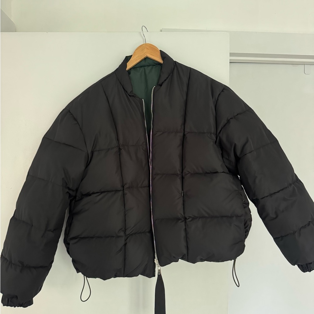 Reversible bomber jacket (unisex) , black/forest